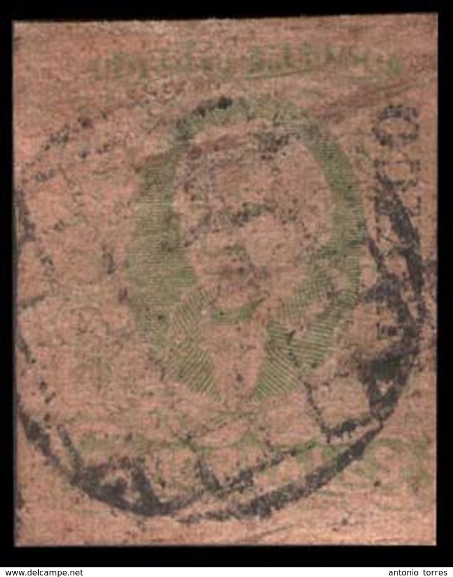 MEXICO. Sc 12º. 1861. 8rs Green/red Brown. Mexico Name, Grill + Pen Cancels. VF. - Mexico