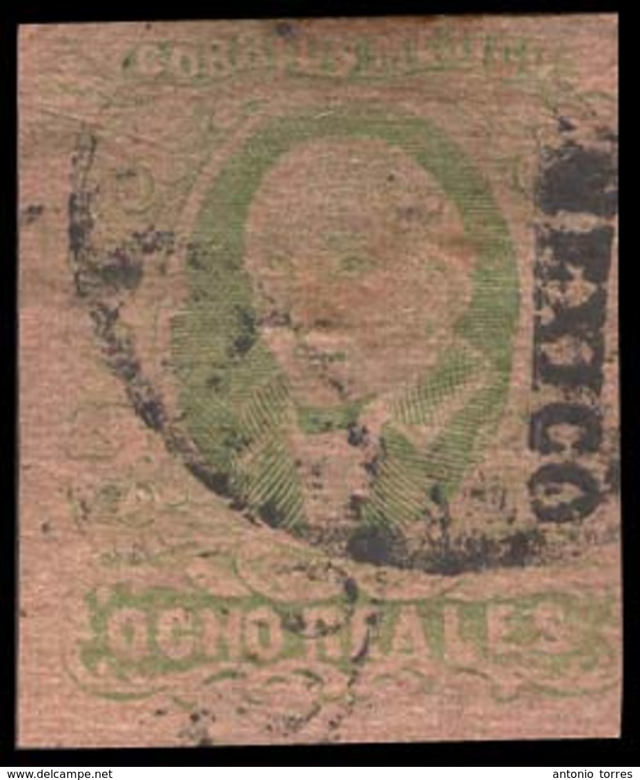 MEXICO. Sc 12º. 1861 8rs Green/red Brown. Mexico Name Cds. Fine. Sc'04:$175,00. - Messico