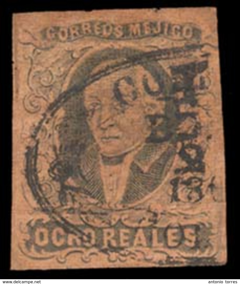 MEXICO. Sc. 11º. 1861. 8rs Black/red Brown, Very Good Margins, Natural Paper Fold, COLIMA District Name, Oval Cancel. Me - Messico