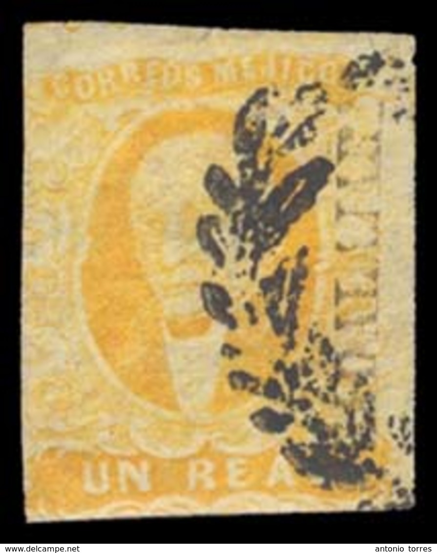 MEXICO. Sc. 2º. 1867. GUADALAJARA PROVISIONAL. 1856 1rl Yellow. Faultless, Guadalajara District Name. Wreath 1867 Cancel - Mexiko