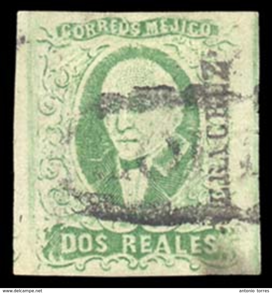 MEXICO. Sc. 3º. 1856 2rs Green, Large Margins. Veracruz District, Used From CORDOBA. Sch. 184. Rare Out Of District Usag - Messico