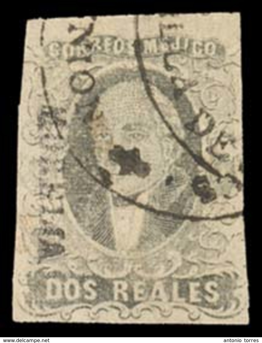 MEXICO. Sc. 8º. 1861 2rs Black / Pink. Morelia District, Cancelled "VILLA DE LA UNION" (xx/RRRR). UNRECORDED Cancel By S - Messico