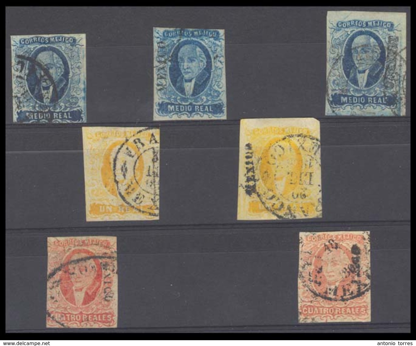 MEXICO. Sc 1º,2º,3º,4º(2). MEXICO District. 7 Diff, Name Types / Shades. F-VF. - Messico