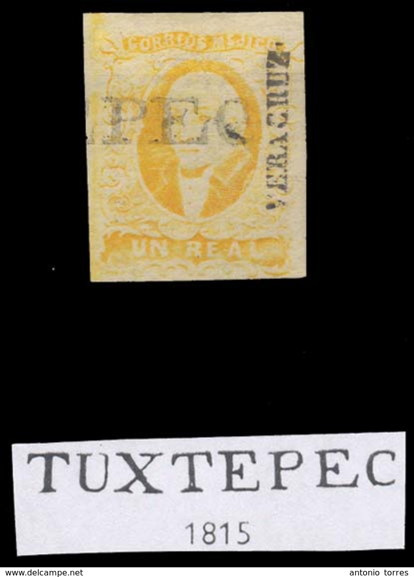 MEXICO. Sc 2º. VERACRUZ District. 1rl Straightline "TUXTEPEC" (xx) (RRR) Sch 1815. Unrecorded Usage In This Issue By Sch - Mexique