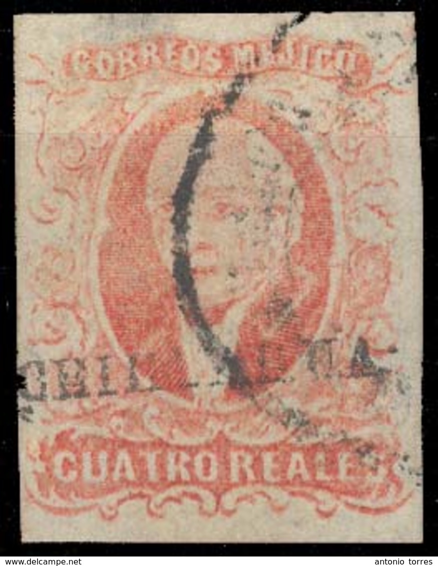 MEXICO. Sc 4º. CHIHUAHUA District. 4rs Red, Oval. Admon. Chihuahua Cancel Sch 138. Gum Transparency In Upper Marhin, Oth - Mexique