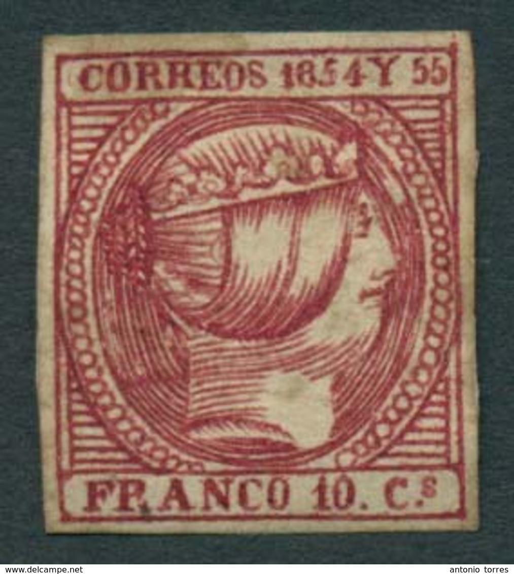 PHILIPPINES. 1854. Ed 2*. 10c Carmin, Full Margins, Faultless. Very Nice Cond Stamp. Cat 2009. 750 Euros. - Philippines