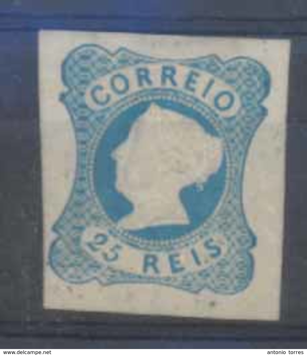 PORTUGAL. 2.D°Maria 25rs Blue 1885 REPRINT. White Thick Paper With Gum. Very Good Margins Around, Superb. - Altri & Non Classificati