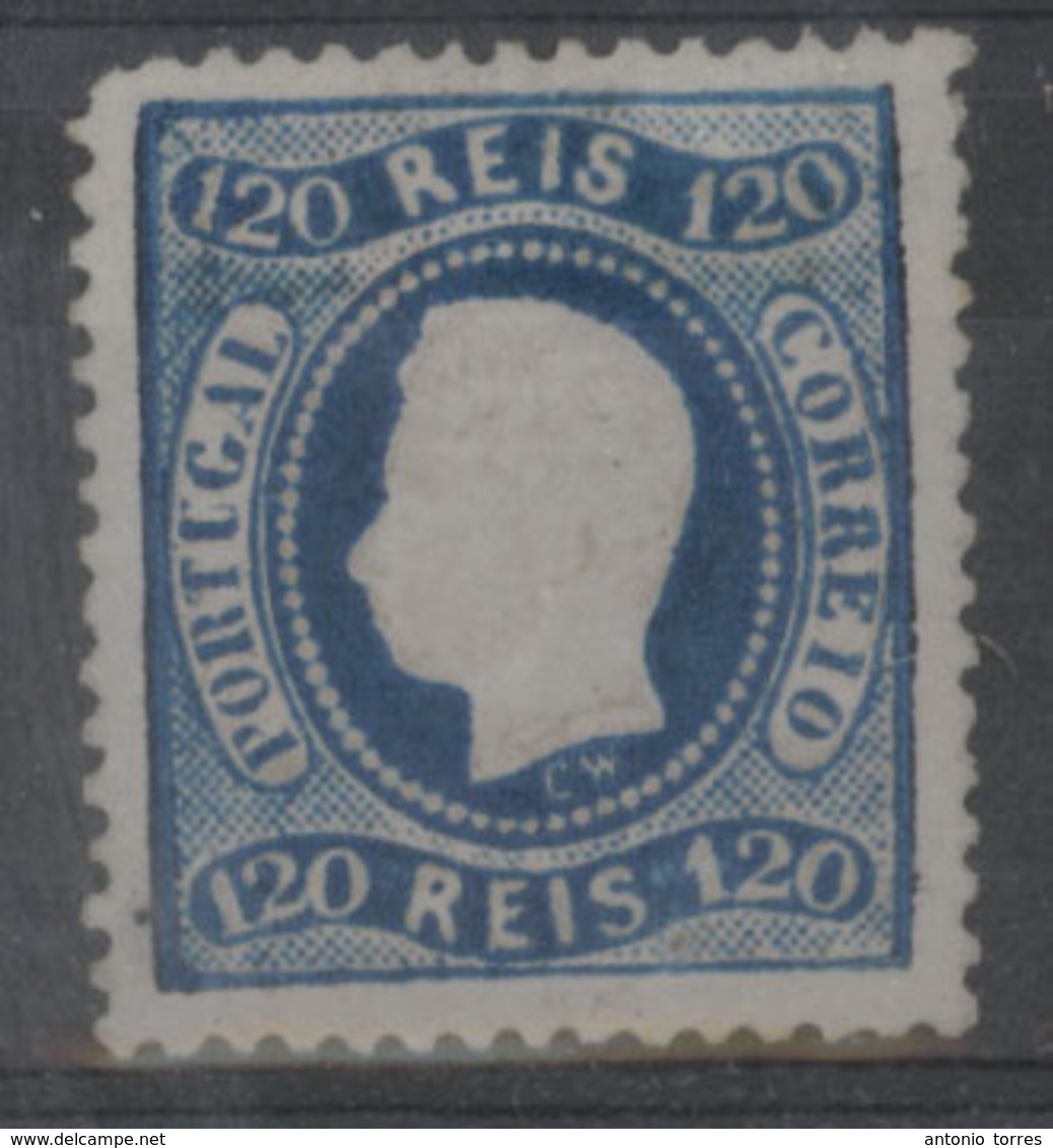 PORTUGAL. 34* 120rs Dark Blue D.Luis I., Perforated, Very Well Centered Fine Mint Copy (Af. 97 Esc. 65,000) - Altri & Non Classificati