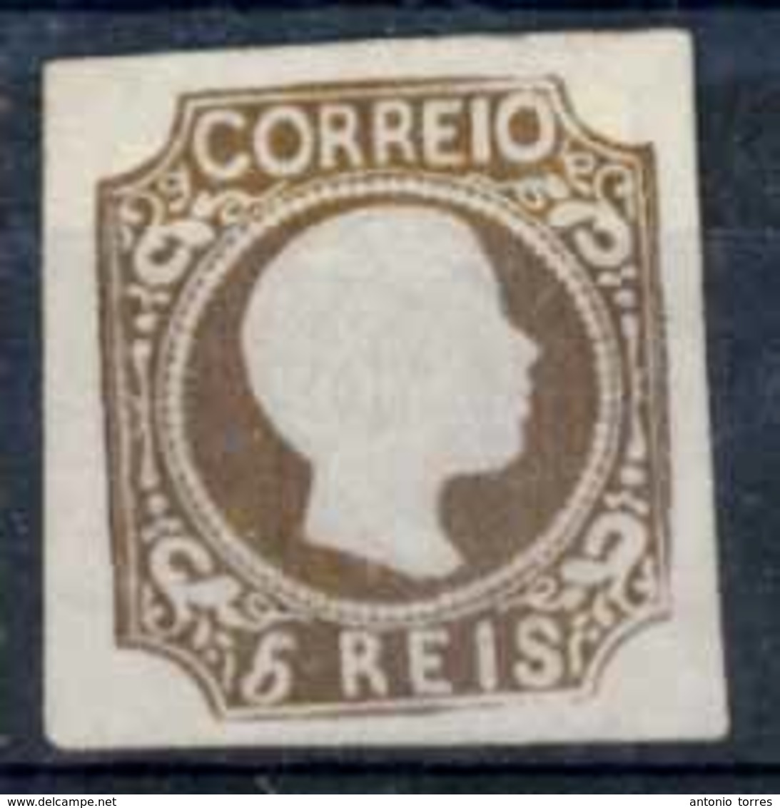 PORTUGAL. 10*. D. Pedro V Curly Hair 5rs Cast. V.good Margins All Around, Fine Mint Copy. (Af. 97 Esc. 110,000) - Other & Unclassified