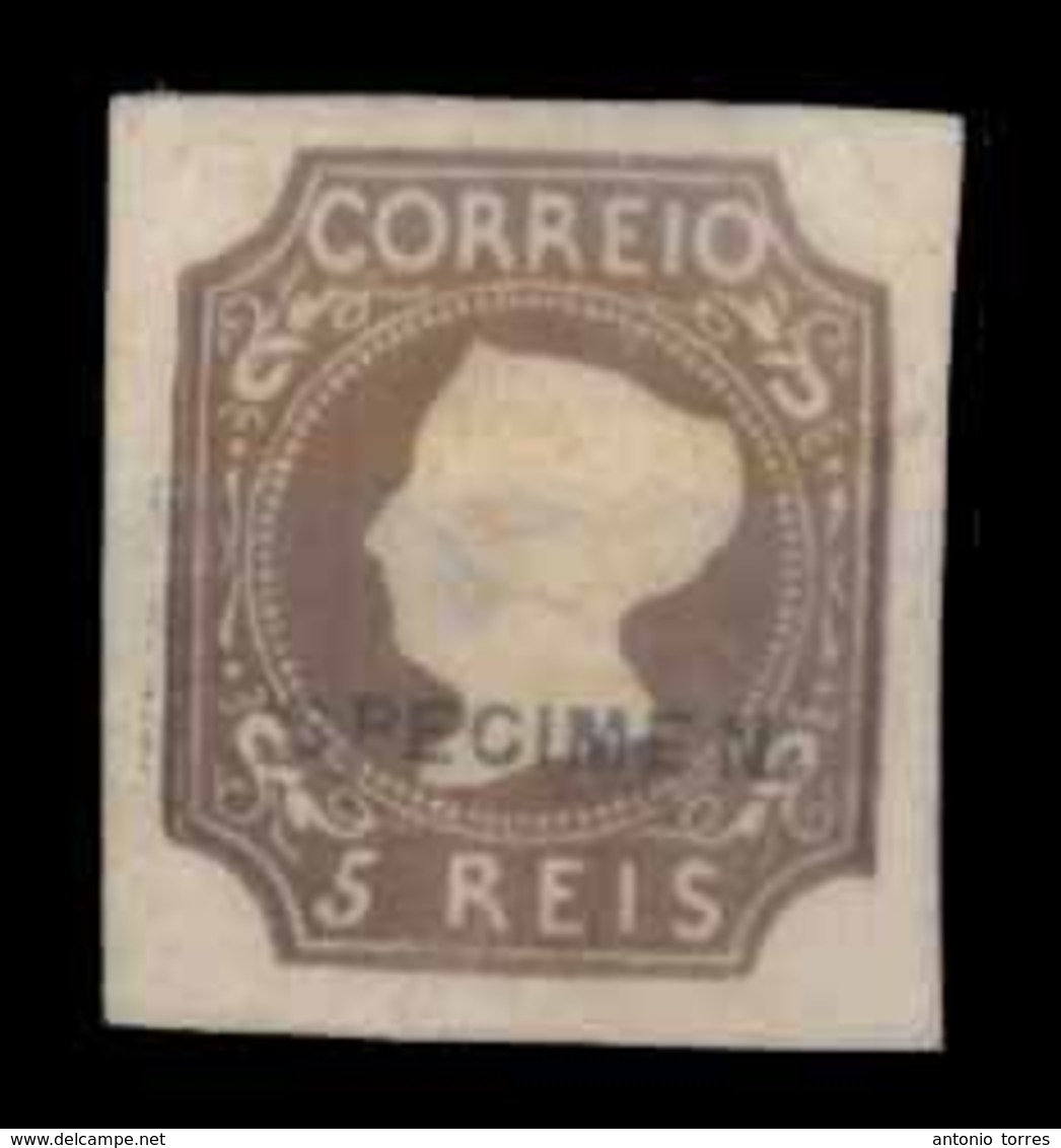 PORTUGAL. 1*  Brown Shade. Die II. Reprint On Thick Paper, Overprinted SPECIMEN. According To Late XIX Writings About Re - Other & Unclassified