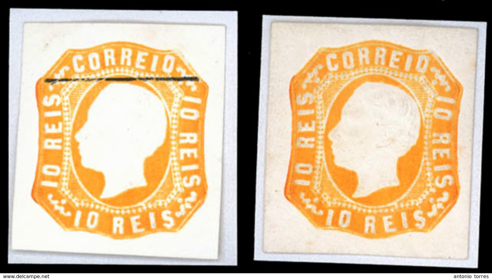 PORTUGAL. 15*. 1885 Reprints. 2 Choice Stamps, One With Horiz. Black Line. Af.03 160 Euros +. - Autres & Non Classés