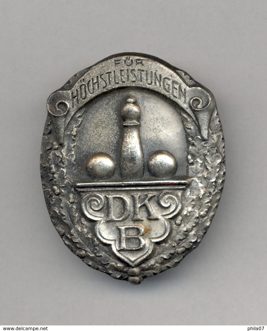 Bowling - German Bowling Alliance Badge - GEWIDMET Vom Deutschen Keglerbund, Original Box, With Pin, Serial Number 990 - Bowling
