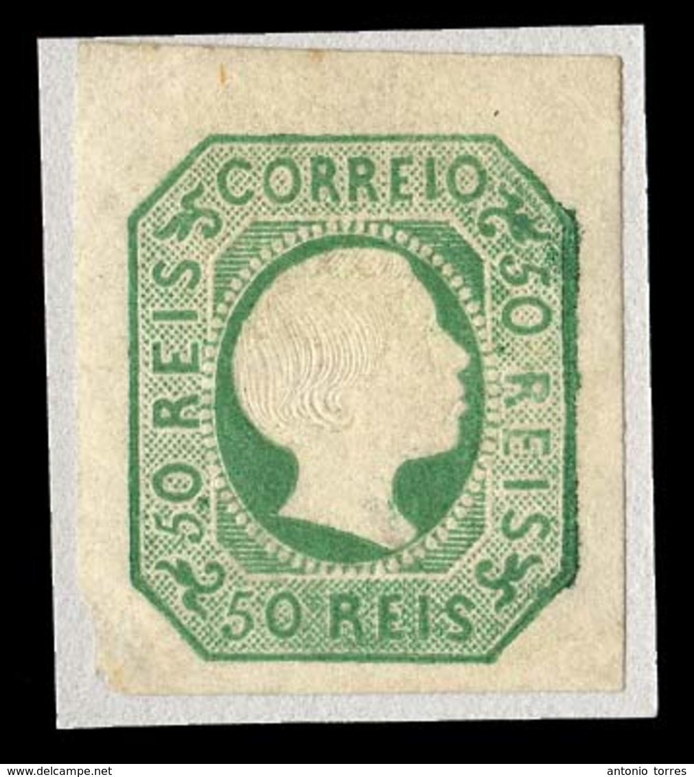 PORTUGAL. 8**. 50rs Yellow Green. Large/huge Margins, With Original Gum. Paper Clearance At Lower Margins Area Outside D - Altri & Non Classificati