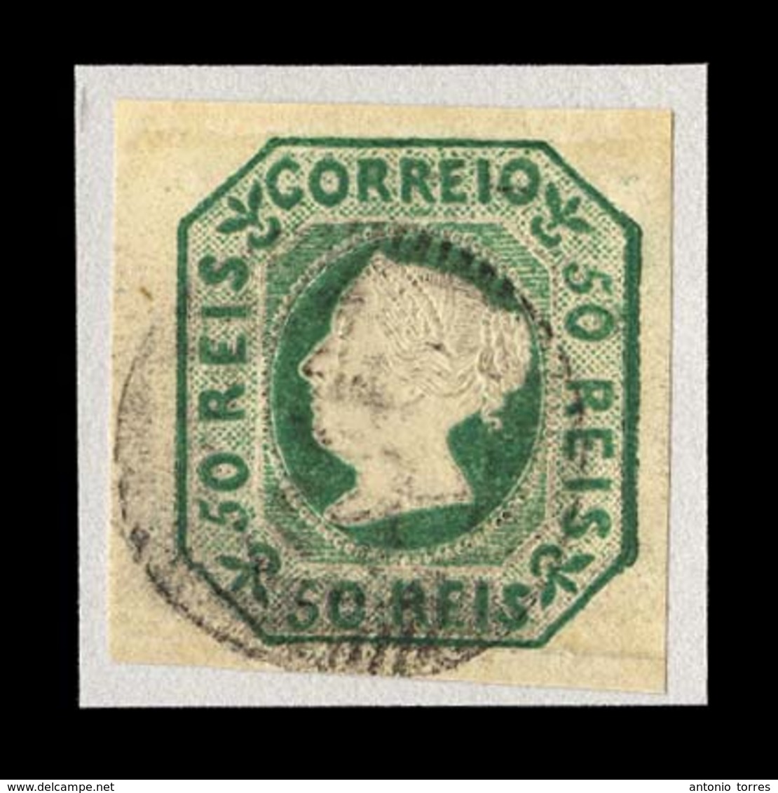 PORTUGAL. 3º. Blue Green Shade. Medium Thin Paper, V. Good/large Margines, Clear Cancel, Some Embossing As Reinforcement - Altri & Non Classificati