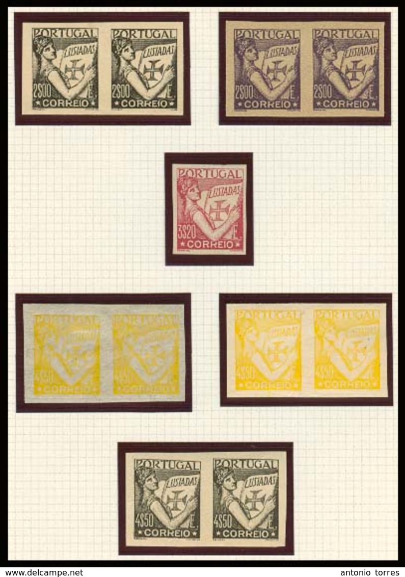 PORTUGAL. 1926-31. Lusiadas. Trial Colour Proofs. Imperforated. Value 2 Esc. (2 Colours), 3.20, 4.50 (2 Colours). Single - Altri & Non Classificati