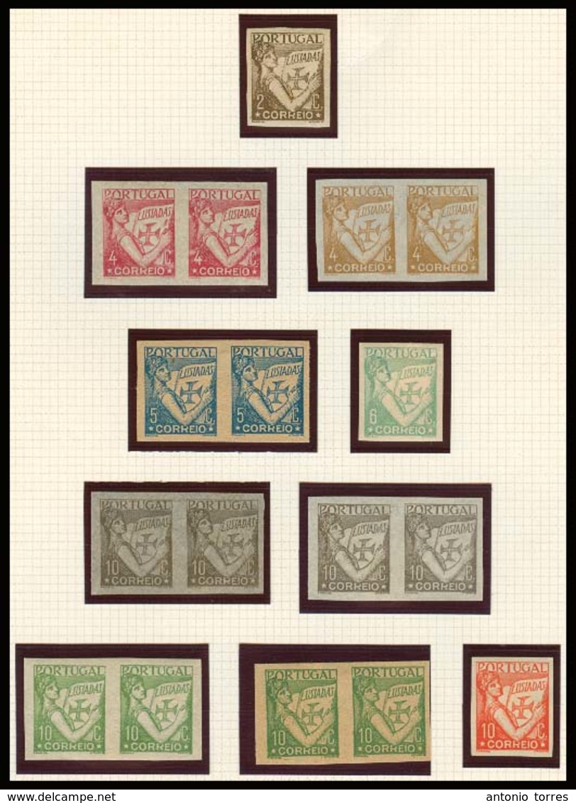 PORTUGAL. 1926-31. Lusiadas. Trial Colour Proofs. Imperforated, In Singles And Pairs. Values 2c, 4c (2 Colours), 5c, 6c, - Altri & Non Classificati