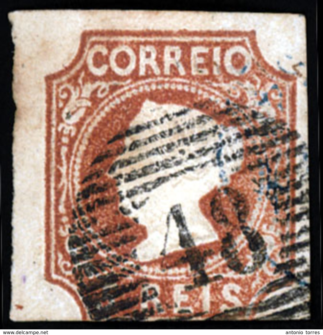 PORTUGAL. 1º. Die I, Red Brown, On Medium Thick Paper. 3 Good/large Margins, Lower Just Touches, Worn Print, Showing Man - Altri & Non Classificati