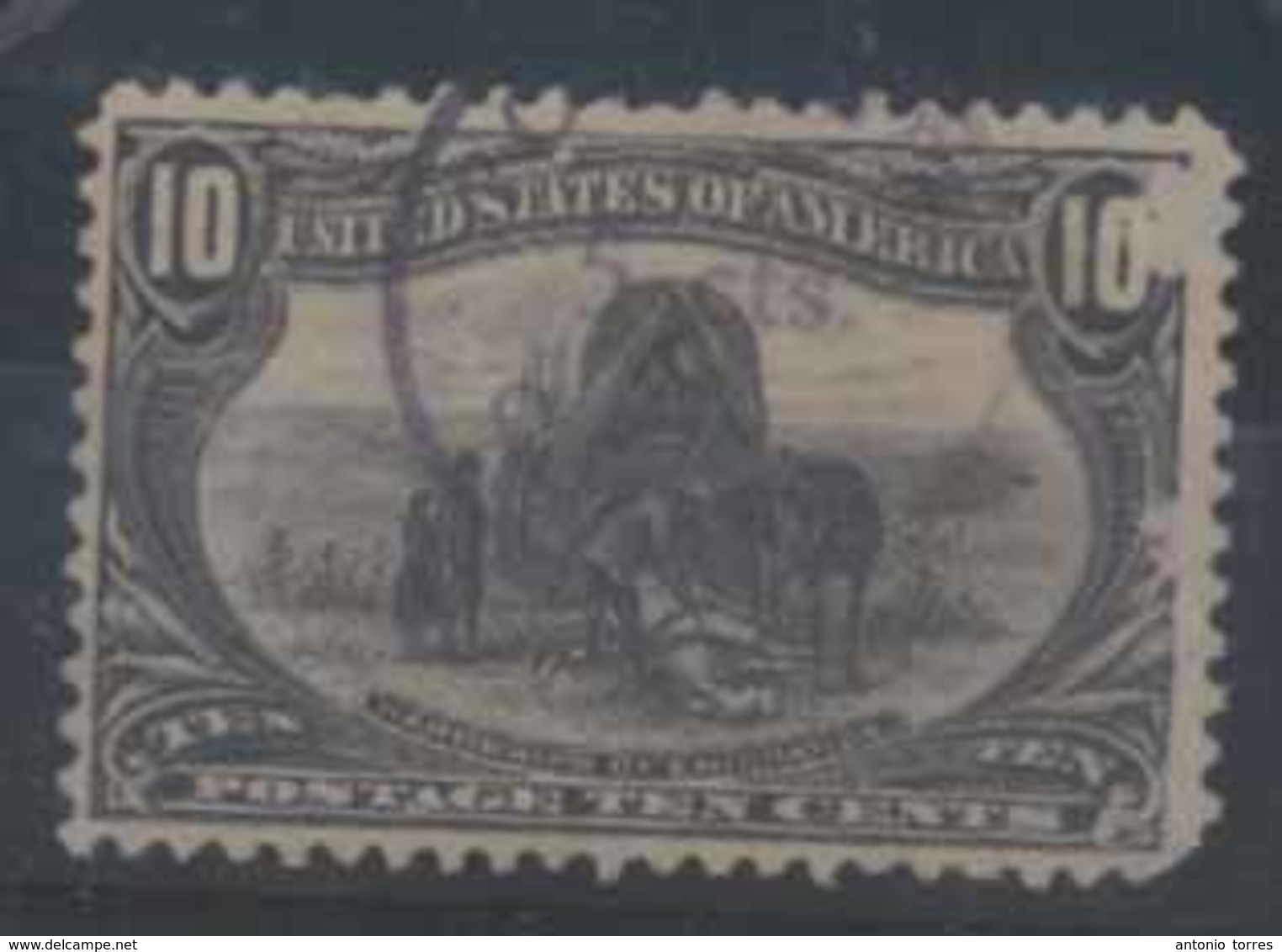 PUERTO RICO. 1898. U.S. Administration.PONCE PROVISIONAL. Trans. Mississipi 10c. Stamp With Cancel (?) "CORREOS / 5cts P - Porto Rico