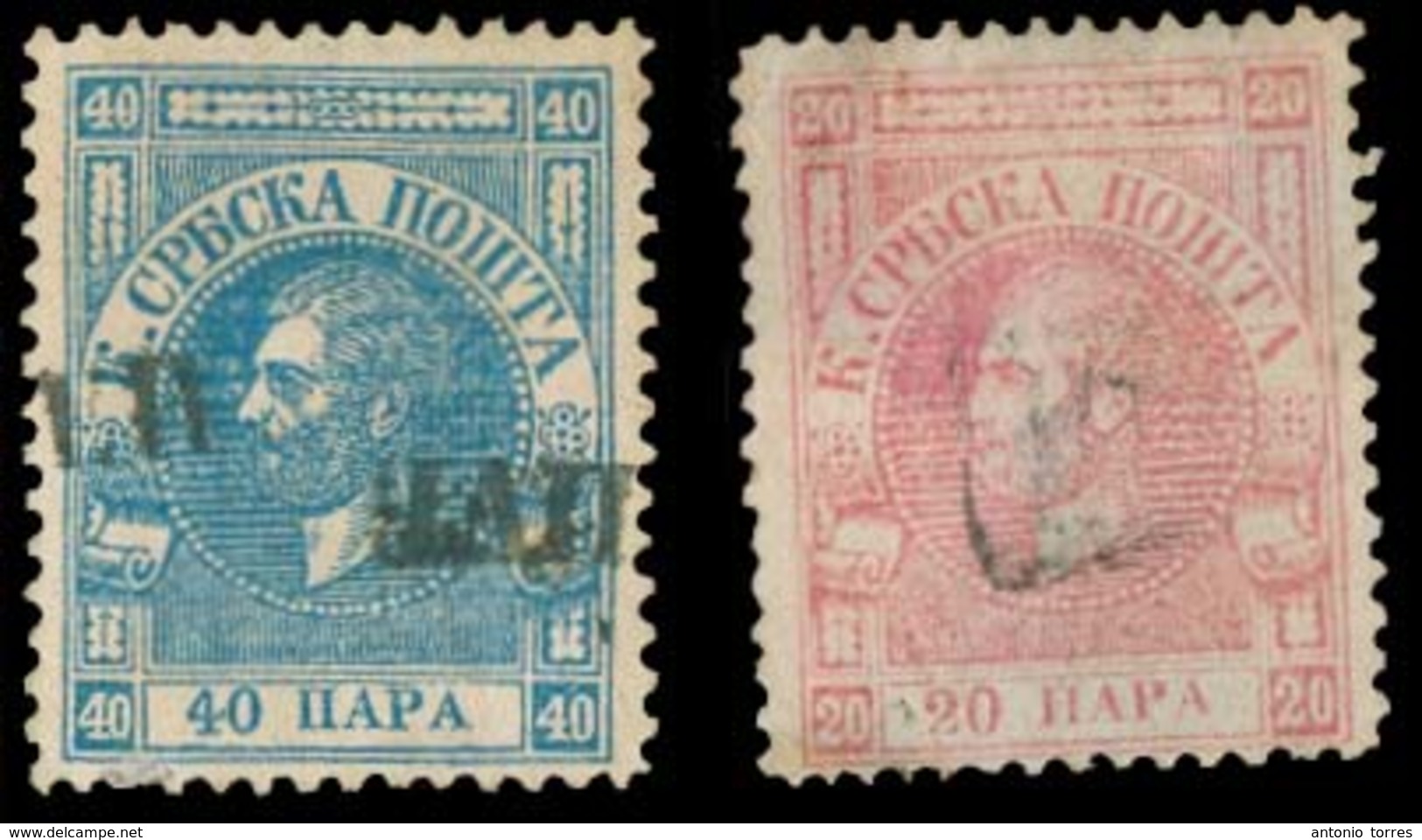 SERBIA. 1866. Yv 9, 10. Used Signed Viena Printing. Fine. Cat 2010 235 Euros. - Serbie