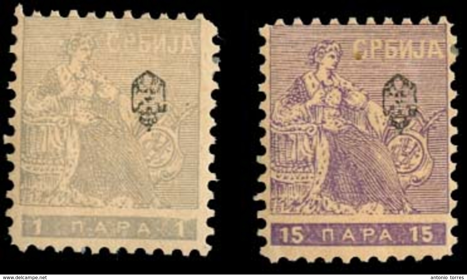 SERBIA. 1911. Newspaper Stamps. Yv TJ - 1*, 4*. 2 Ovptd Values, 1p + 15p Inverted Overprint. Fine Mint. - Serbia