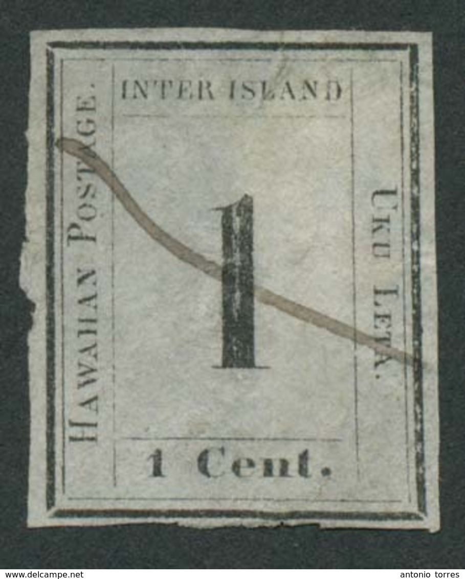 USA - HAWAII. 1863. Yv 11º 1c Black On Li Grey Paper Pen Cancelled Good Margins Faultless.fine And V Scarce Yv 2009 750  - Other & Unclassified