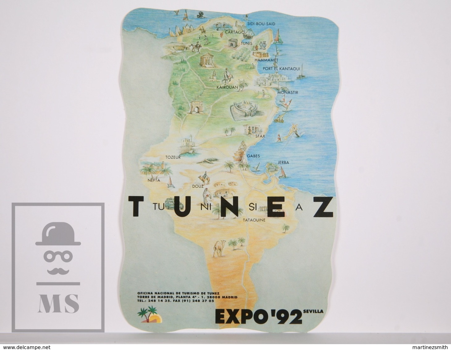 Sticker - Expo Seville 92 / 1992. Tunisia - 9,5 X 14,5 Cm - Pegatinas