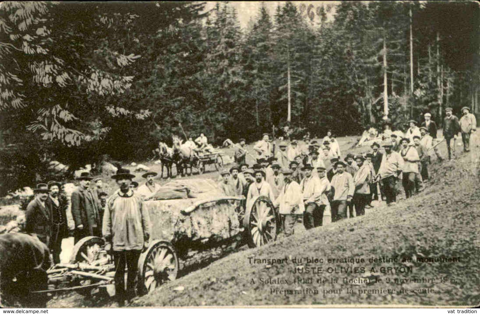 SUISSE - Carte Postale - Transport Du Bloc Destiné Au Monument Juste Olivier A. Gryon - L 30262 - Gryon