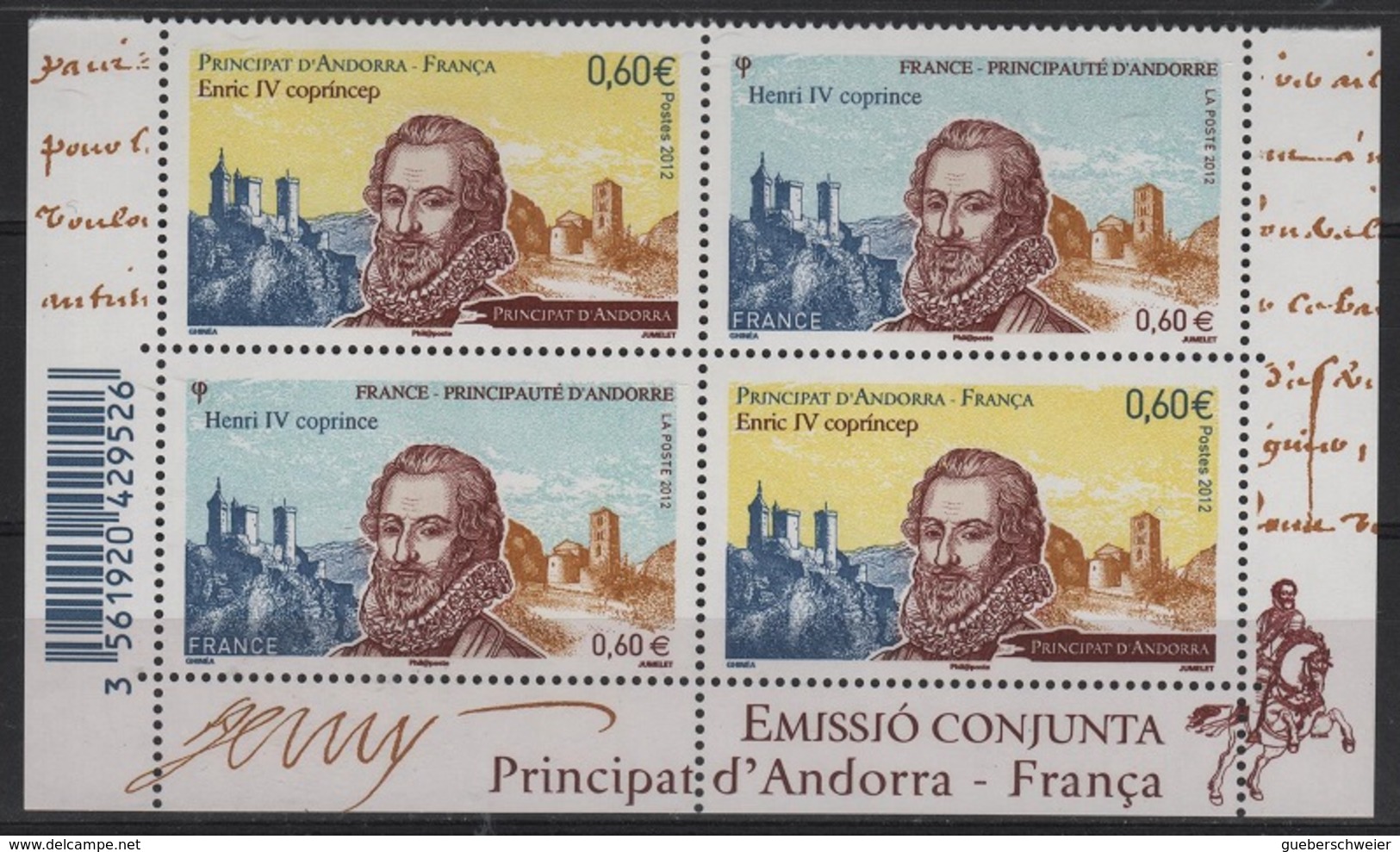 FR-1047 - FRANCE N° P4698 Bloc De 4 Bdf Neufs** Henri IV - Nuovi