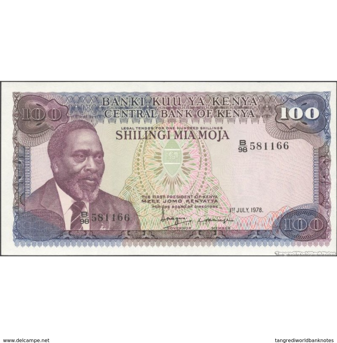 TWN - KENYA 18 - 100 Shillings 1.7.1978 Prefix B/98 UNC - Kenia