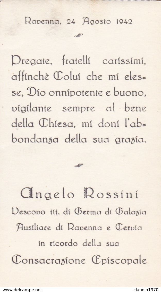 SANTINO - PIUS P.P. XII - ANGELO ROSSIN VESCOVO - RAVENNA 1942 - Devotion Images