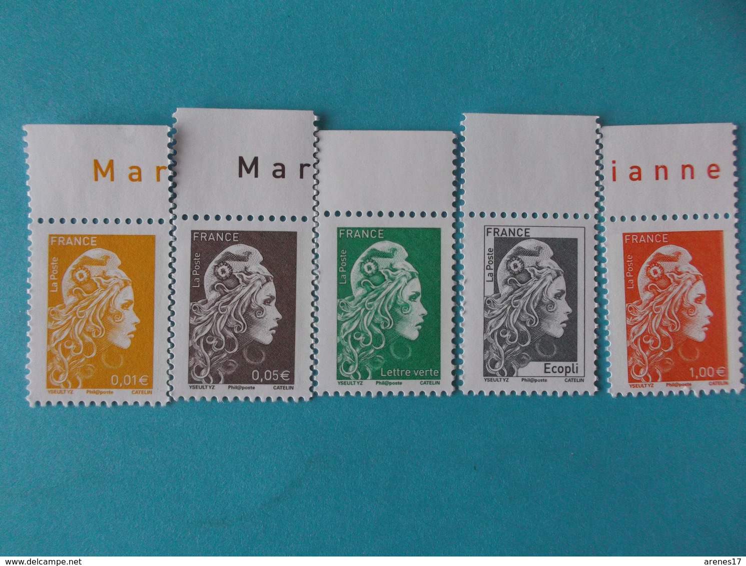 TIMBRE :MARIANNE L'ENGAGEE à  0,01€ - 0,05€ - écopli - Lettre Verte - 1,00{€ ,XX Timbres En Bon état - 2018-2023 Marianne L'Engagée