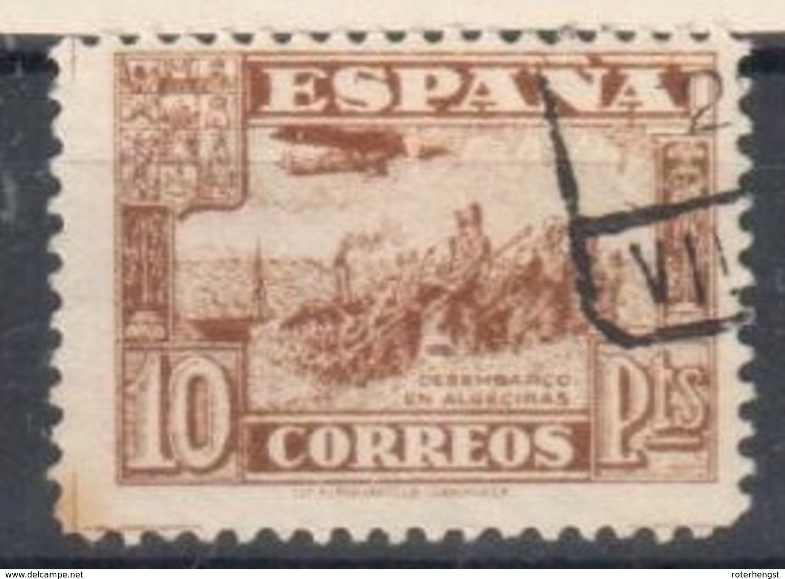 1937 Spain Used 35 Euros - Used Stamps
