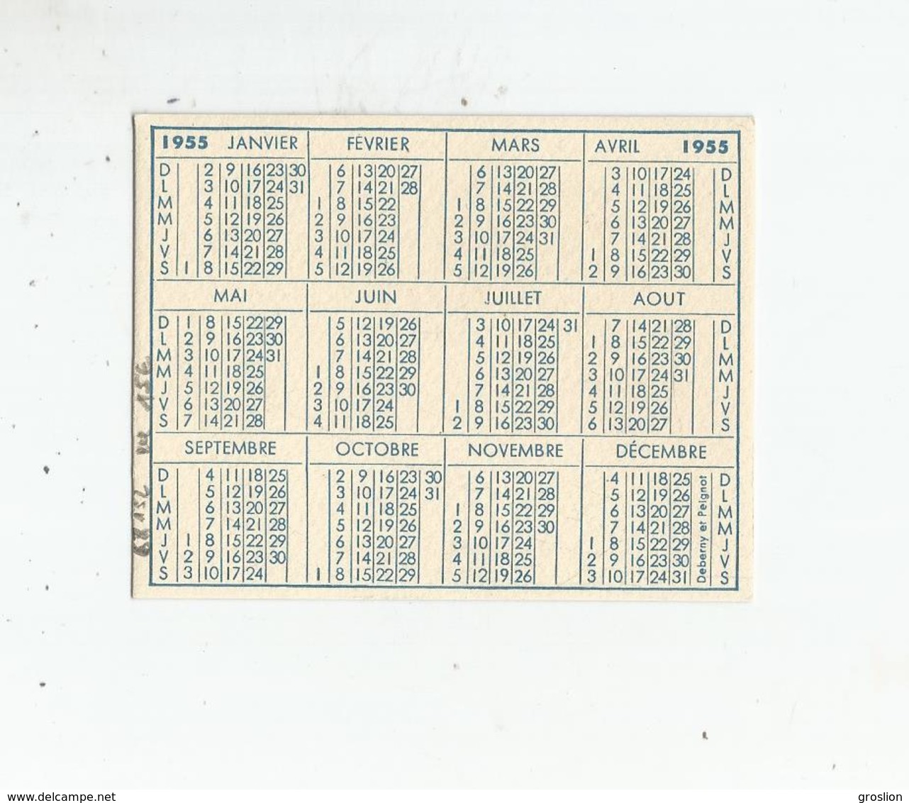 FORVIL "TROIS VALSES" CARTE PARFUMEE CALENDRIER DE 1955 - Vintage (until 1960)