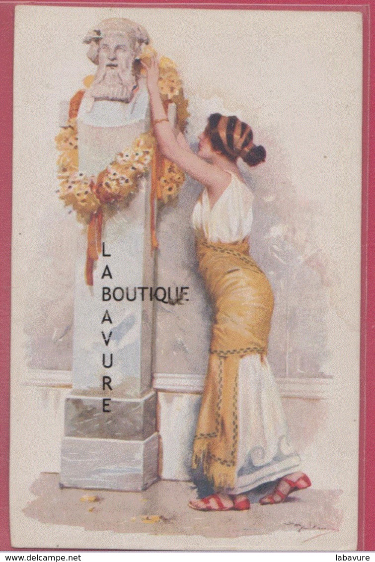 ILLUSTRATEUR----BELTRAME--L'Offre---Femme Et Statue---art Nouveau - Autres & Non Classés