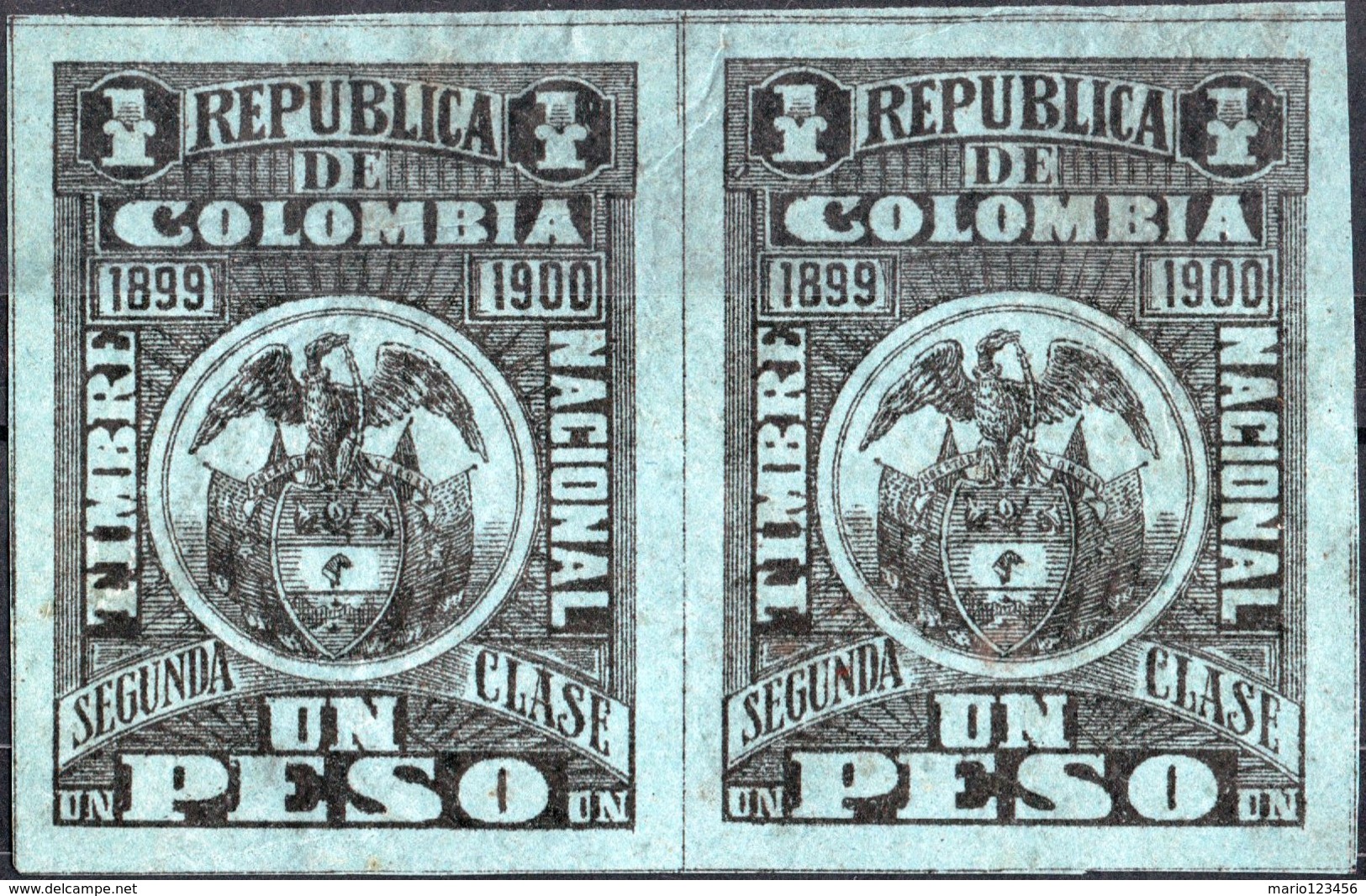 COLOMBIA, STEMMI, COAT OF ARMS, SOPRATTASSA, REVENUE FISCAL, 1899, 1 P., NUOVO (MNH**) Col.: CO 1899-2 - Colombie