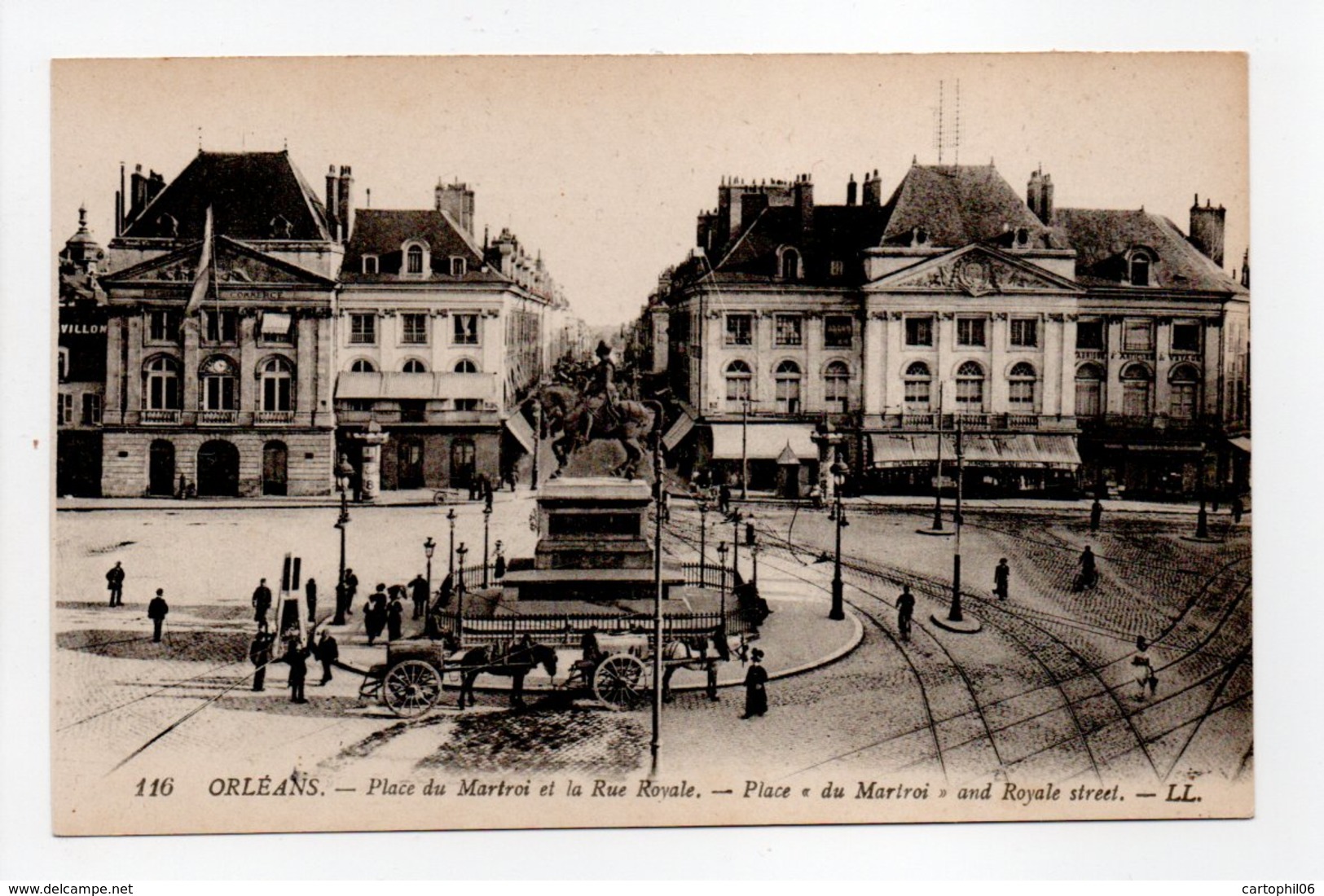 - CPA ORLÉANS (45) - Place Du Martroi Et La Rue Royale (belle Animation) - Editions Lévy 116 - - Orleans