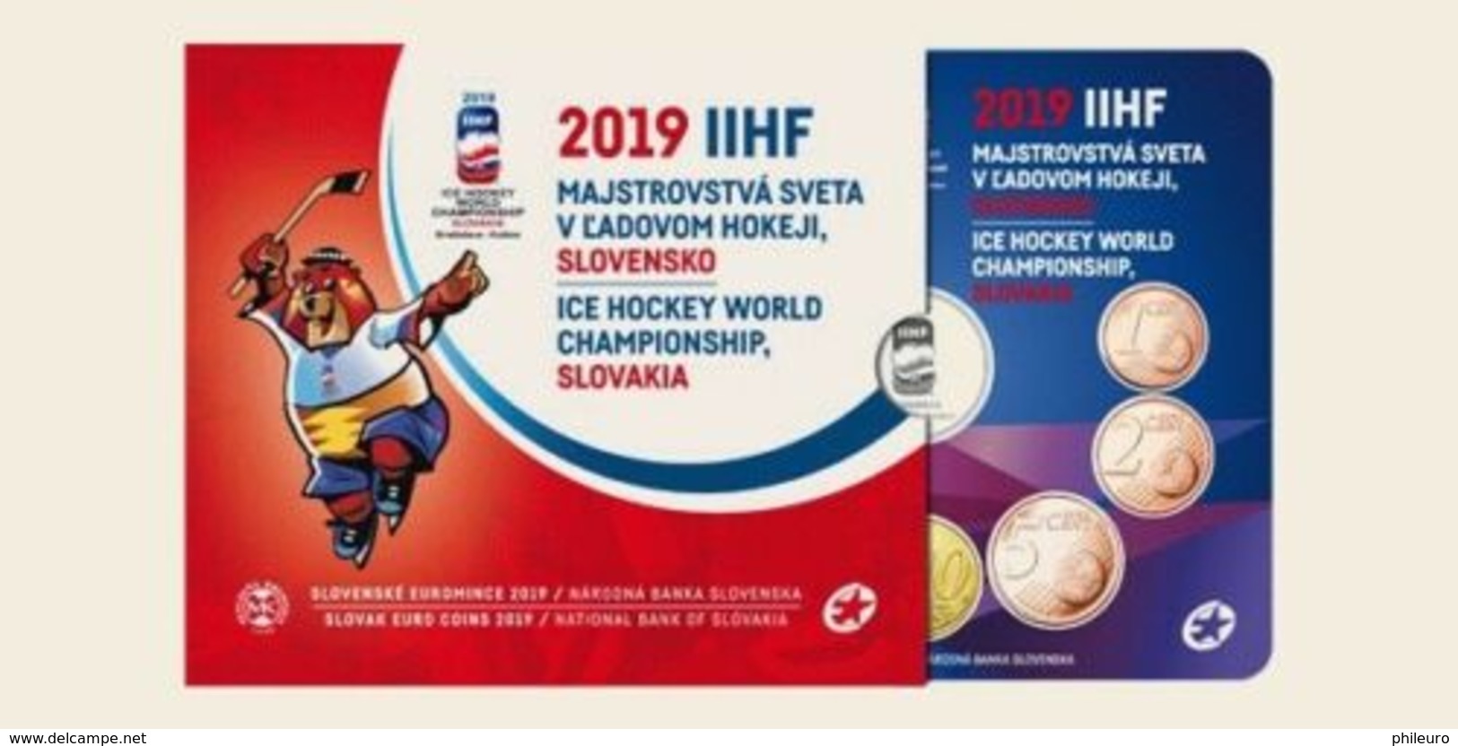 Slovaquie 2019: Coffret BU Des 8 Pièces + Médaille "Championnat Hockey Sur Glace" - Disponible En France - Slovakia