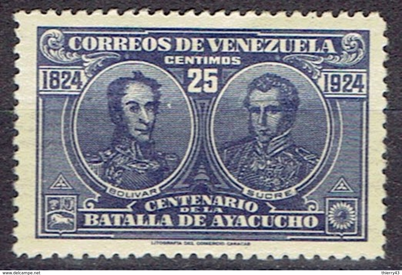 Venezuela 1924 - Battle Of Ayacucho - Mi. 116  Yv. 154 - MH, Avec Charniere, Ungebraucht - Venezuela