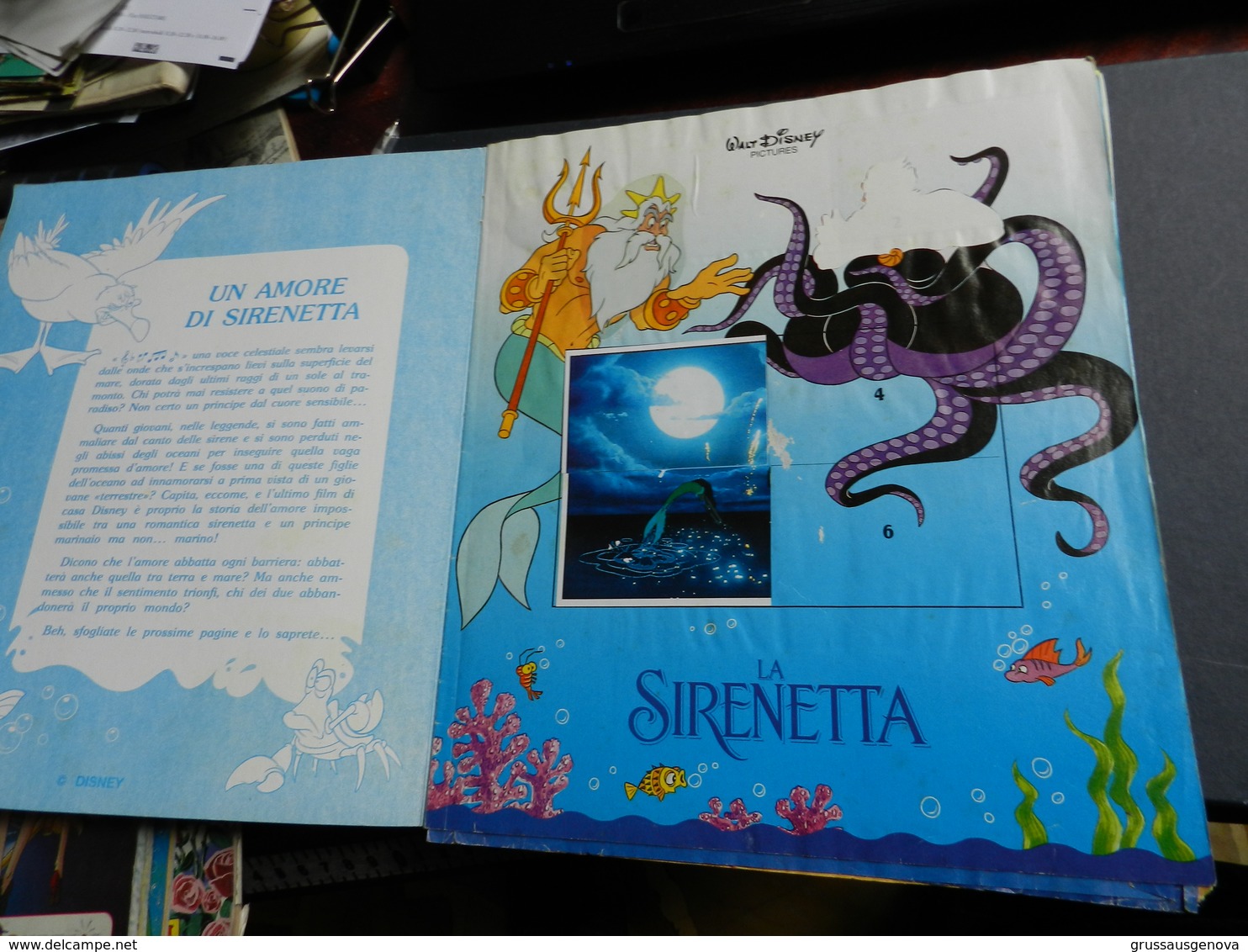 3) ALBUM LA SIRENETTA  DISNEY EDIZIONE PANINI NON COMPLETO CON 108 FIGURINE CIRCA BUONE PER RECUPERO - Edizione Italiana