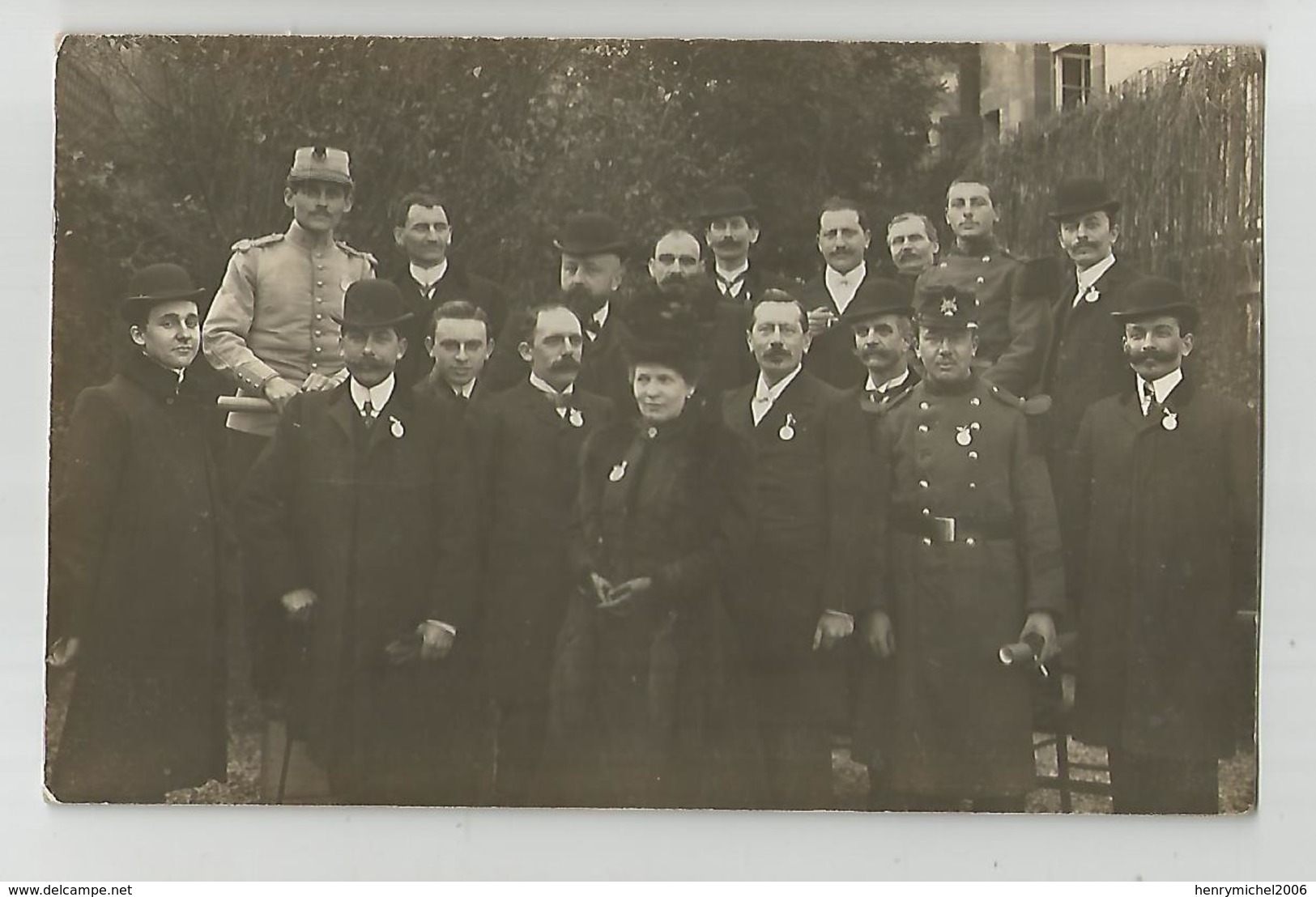 Carte Photo Cachet Reims Gare 1907 Pour Bar Le Duc , Veuve ? Militaire 132 E Au Col - Zu Identifizieren