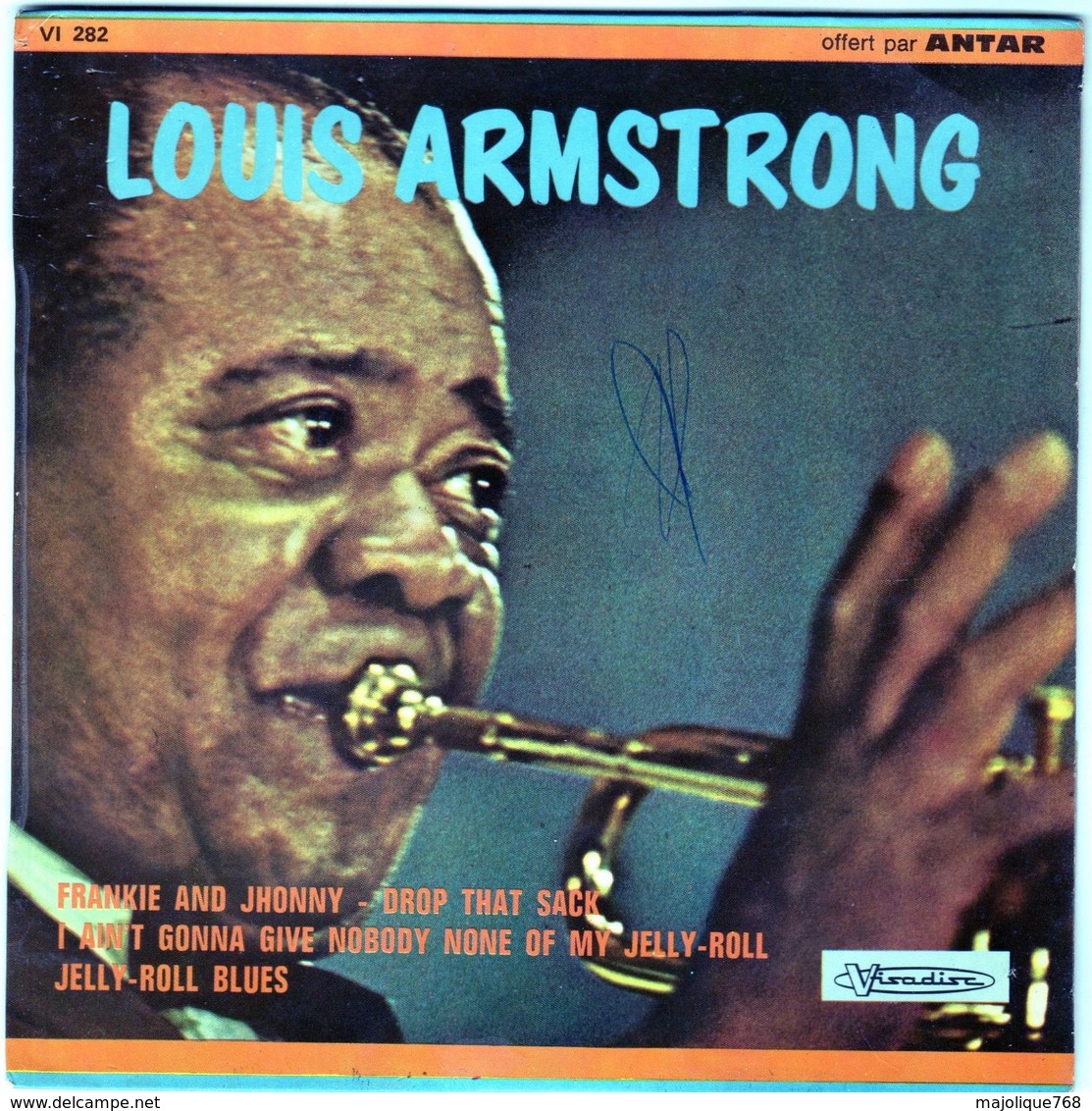 Disque De Louis Armstrong - Frankie And Johnny -Visadisc VI 282 Offert Par Antar - Jazz