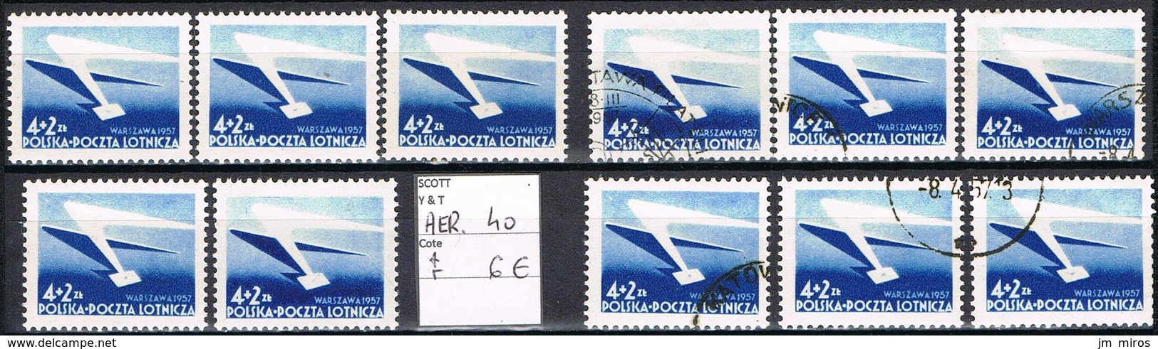 POLOGNE POSTE AERIENNE 40** X5  40° X6 - Ungebraucht