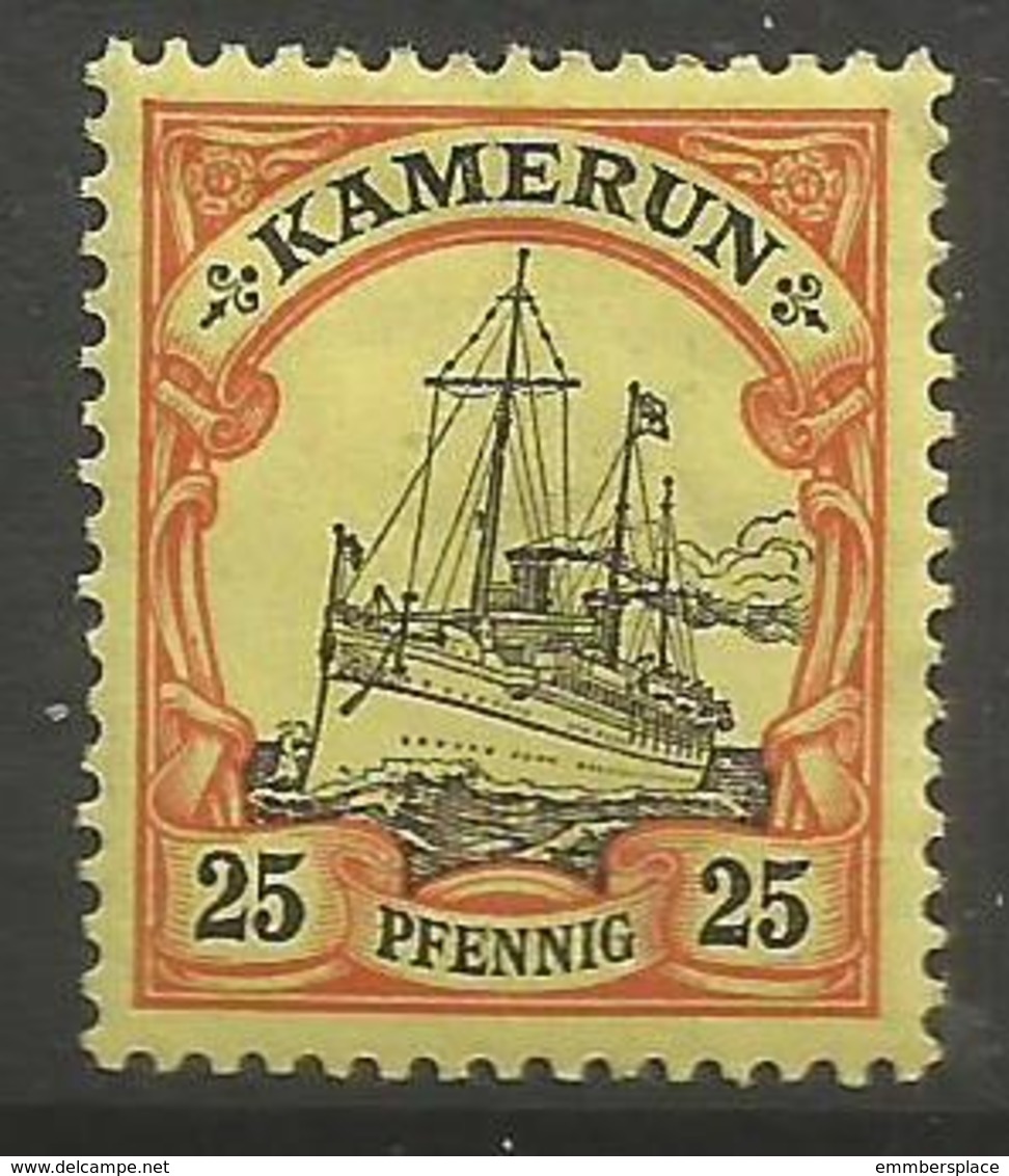 German Cameroun - 1900 Kaiser's Yacht 25pf Mint Hinged *    Sc 11 - Cameroun