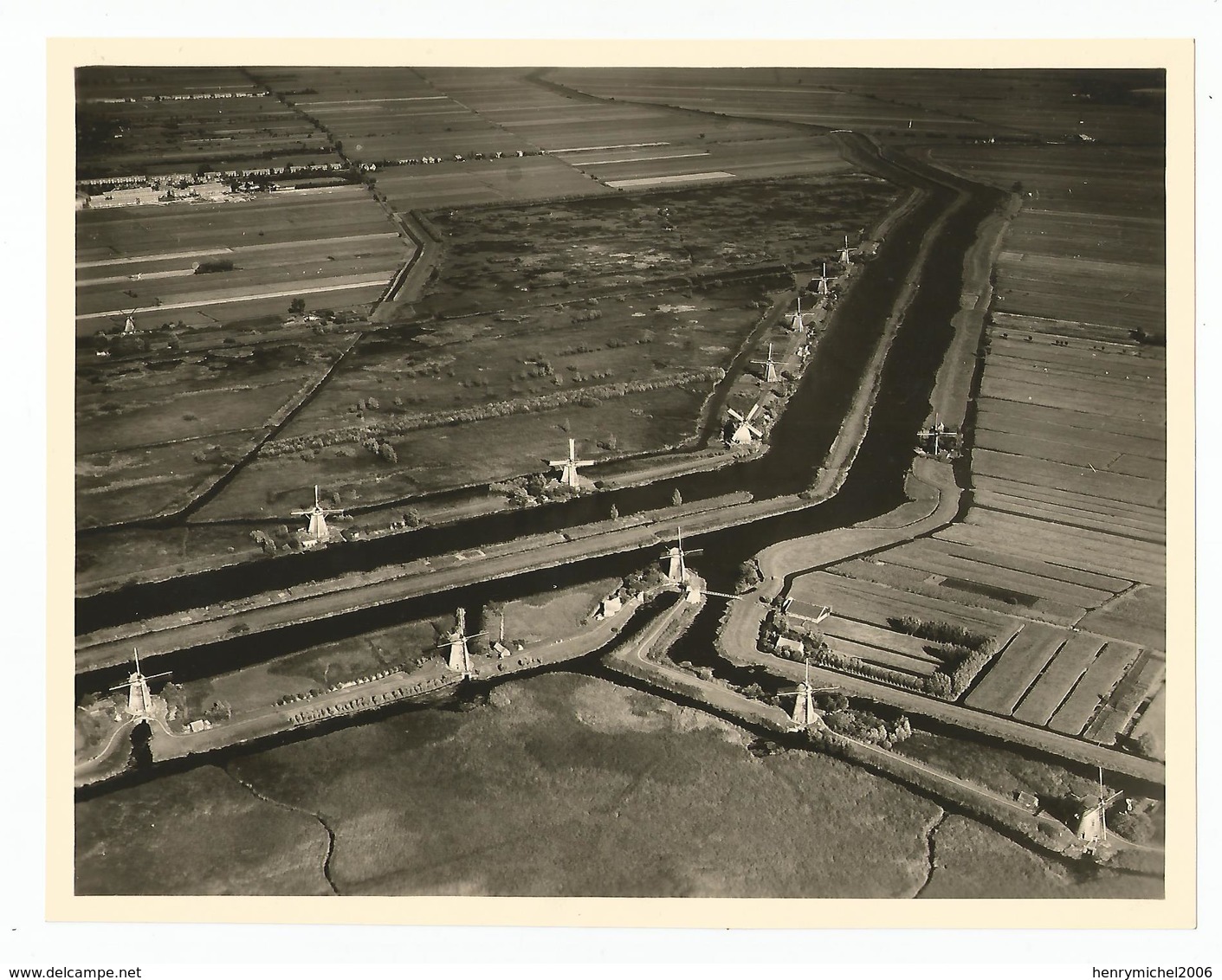 Photographie Holland Moulin Moulins Hollandais Hollande Vue Aérienne Photo 17,5x22 Cm Env - Places