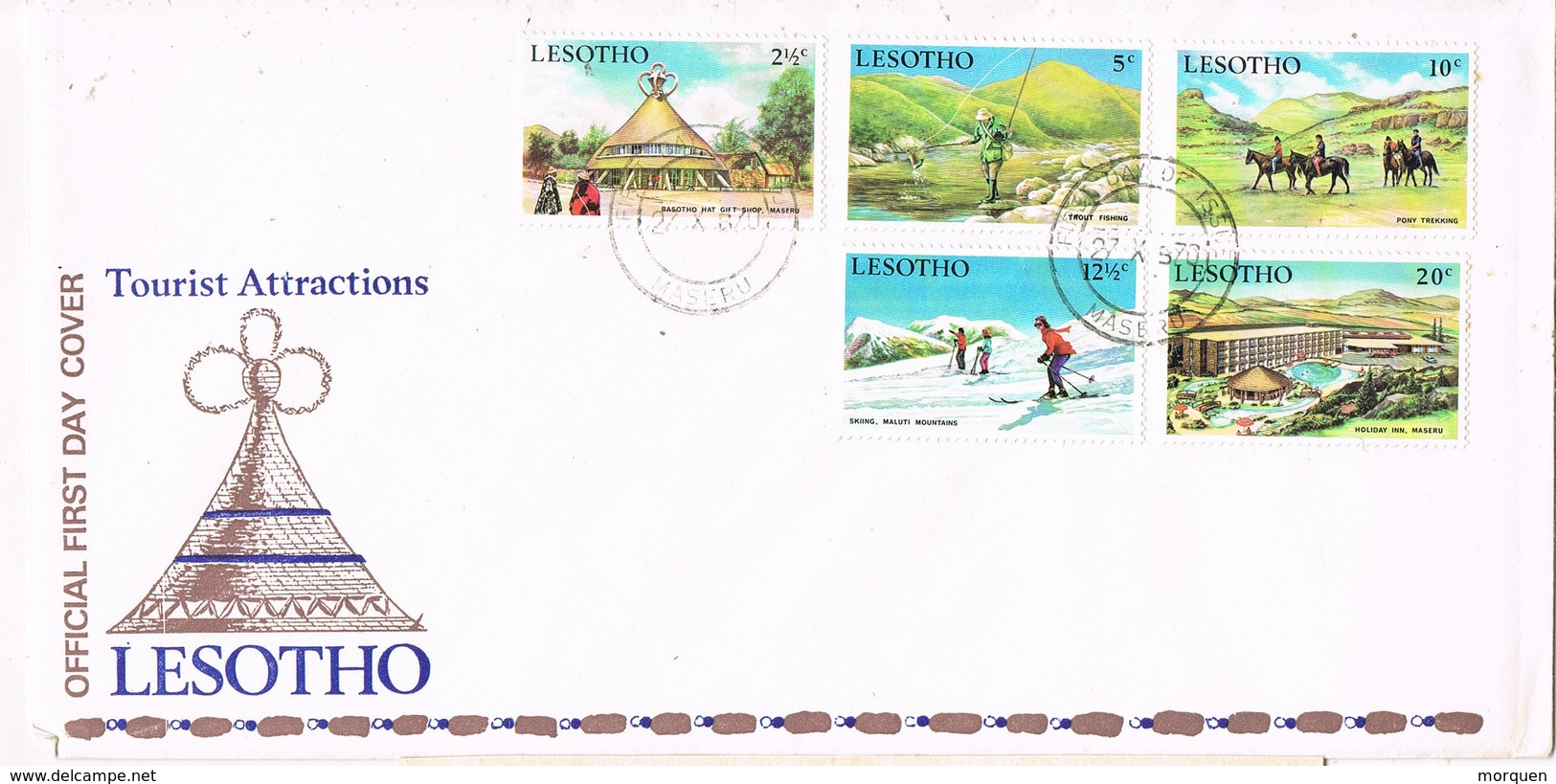 32949. Carta F.D.C.  MASERU (Lesotho) 1970. Tourist Attactions - Lesotho (1966-...)