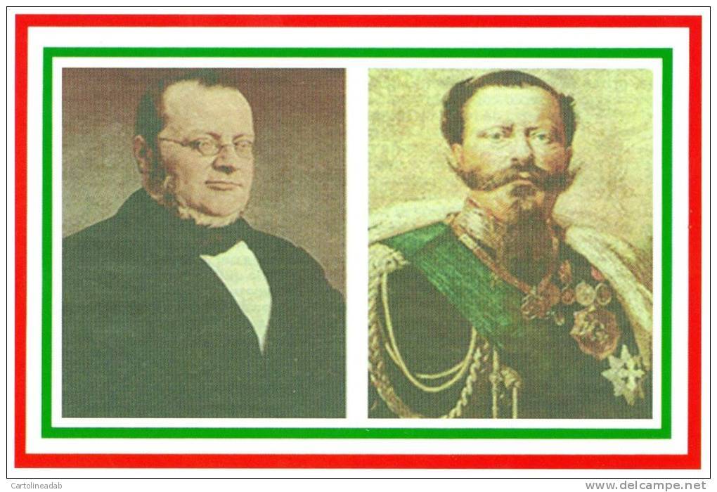 [DC1469] CARTOLINEA - 150 ANNI DELL'UNITA' D'ITALIA - CAMILLO BENSO CONTE  DI CAVOUR E VITTORIO EMANUELE II - Altri & Non Classificati