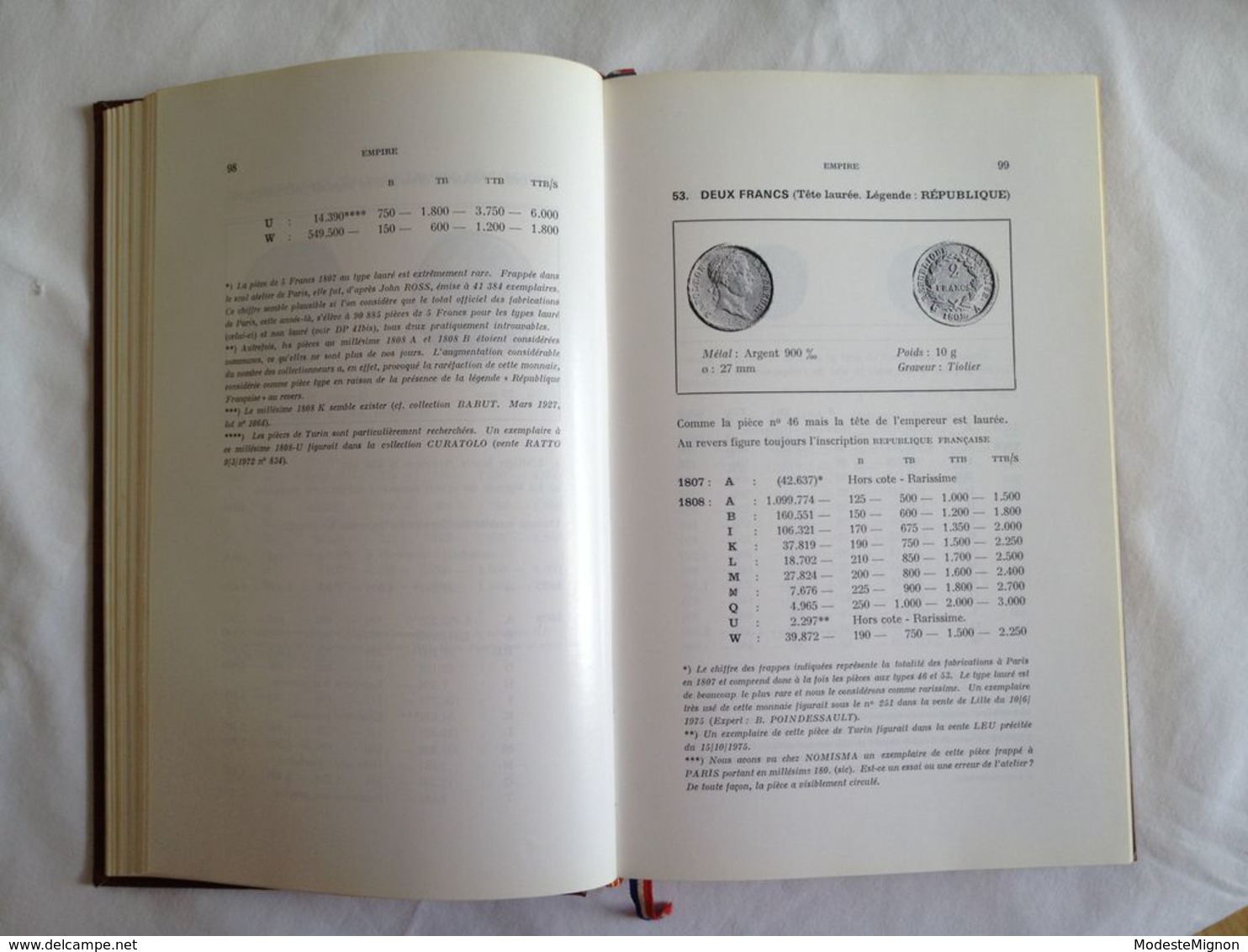 Répertoire De La Numismatique Française Contemporaine. 1793 à Nos Jours. Tome 1 Par J. De Mey Et B. Poindessault - Autres & Non Classés