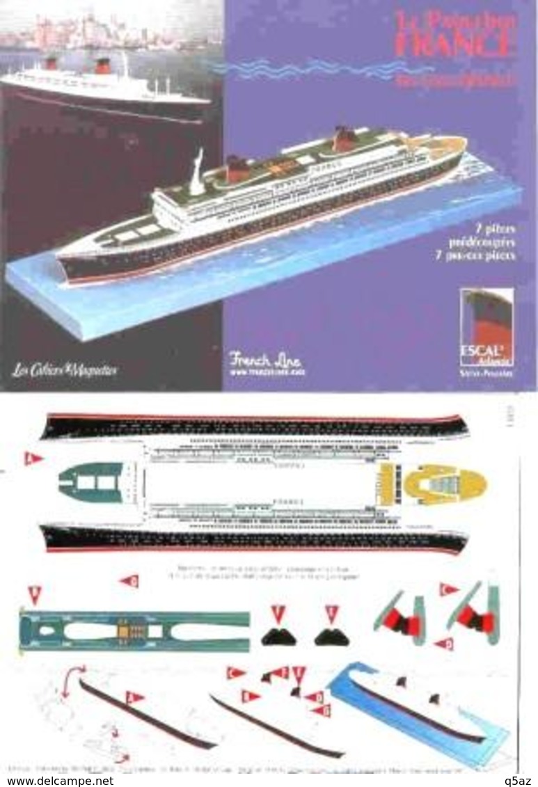 Jb5.m- Maquette Paquebot FRANCE CGT Cie Gle Transatlantique French Line - Autres & Non Classés