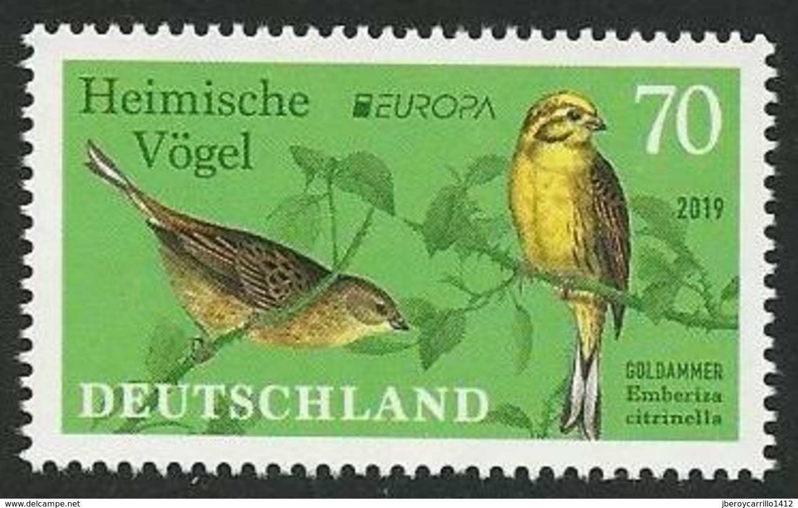 ALEMANIA /GERMANY / DEUTSCHLAND -EUROPA 2019 -NATIONAL BIRDS.-"AVES -BIRDS -VÖGEL -OISEAUX"- SERIE De 1 V. - N - 2019