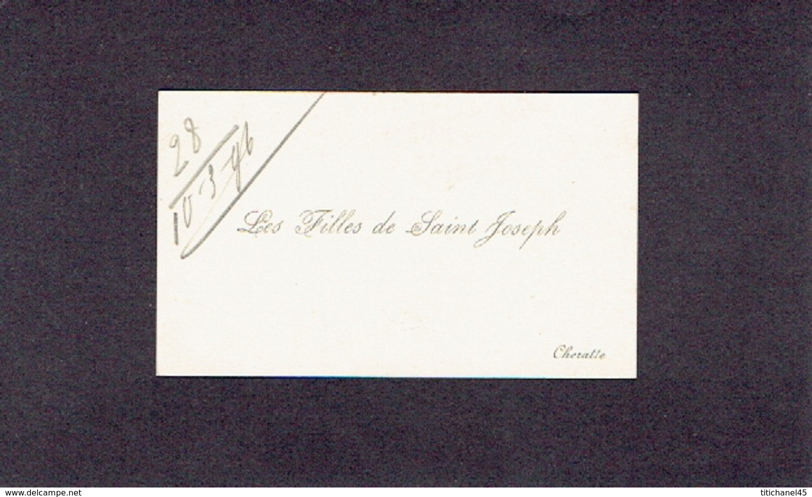 CHERATTE 1896 ANCIENNE CARTE DE VISITE -LES FILLES DE SAINT-JOSEPH -Soeur STANISLAS Supérieure L'Institut St Dominique - Cartes De Visite